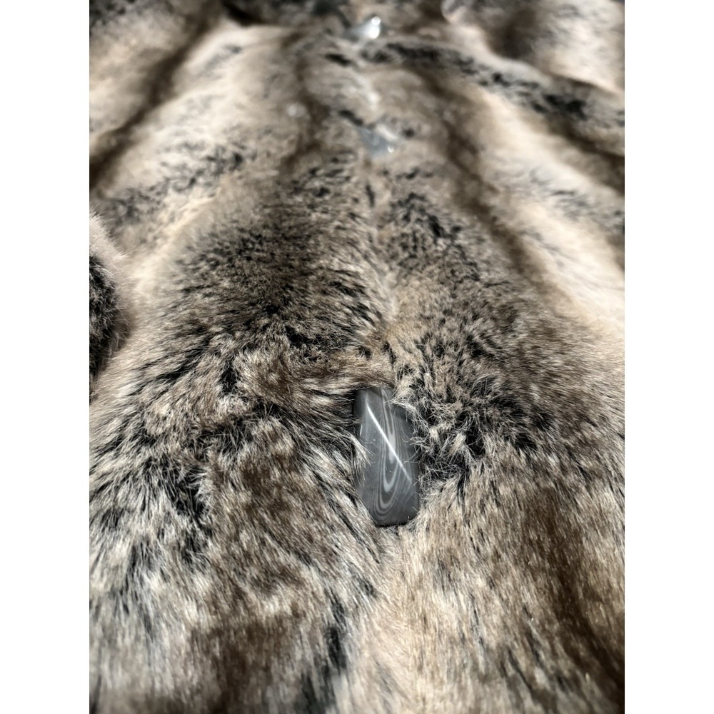 Vintage Alpine Studio Faux Fur Jacket Women's Large Gray Brown USA Made - Picture 3 of 8